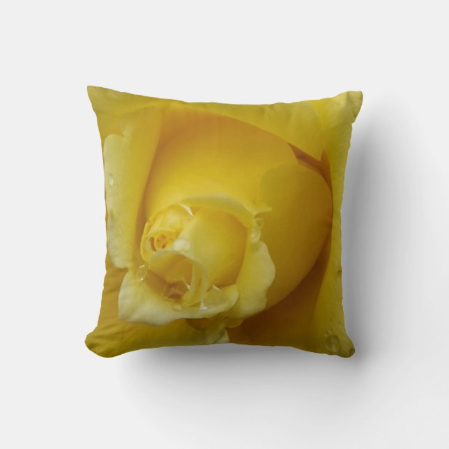 almohada amarilla de tiro de rosebudo (Anverso)