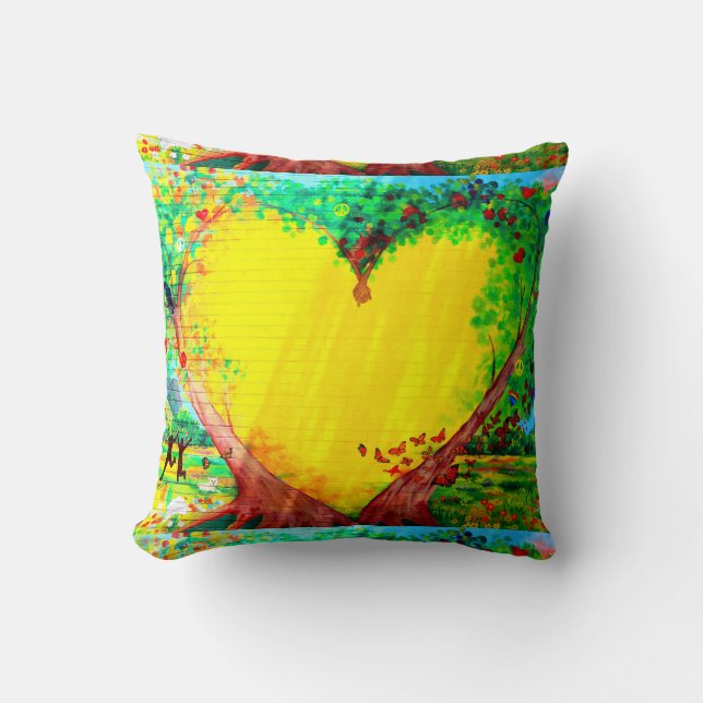 almohada amarilla del corazón (Anverso)