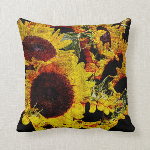 Almohada amarilla del lanzamiento del girasol
