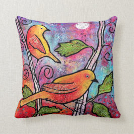 Almohada amarilla del pájaro