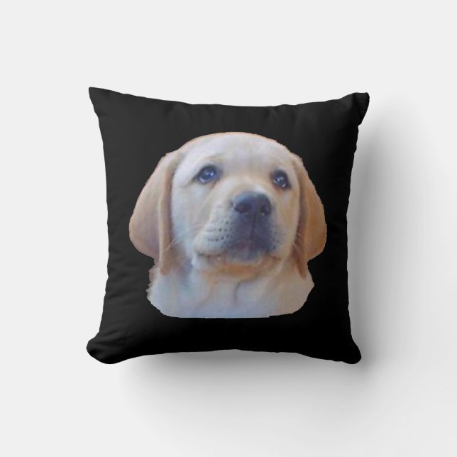 Almohada amarilla del perrito del laboratorio (Anverso)