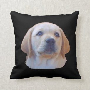 Almohada amarilla del perrito del laboratorio