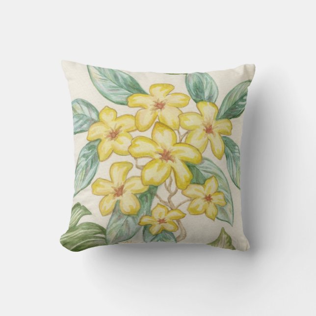 Almohada amarilla del Plumeria (Anverso)