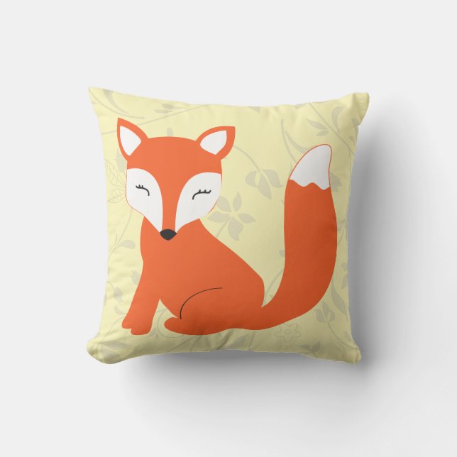 Almohada amarilla linda del Fox del bebé de (Anverso)
