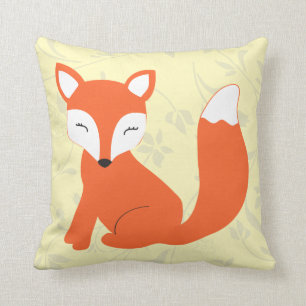 Almohada amarilla linda del Fox del bebé de
