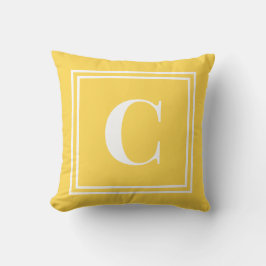 Almohada Amarilla Monograma Preppy de Palm Beach