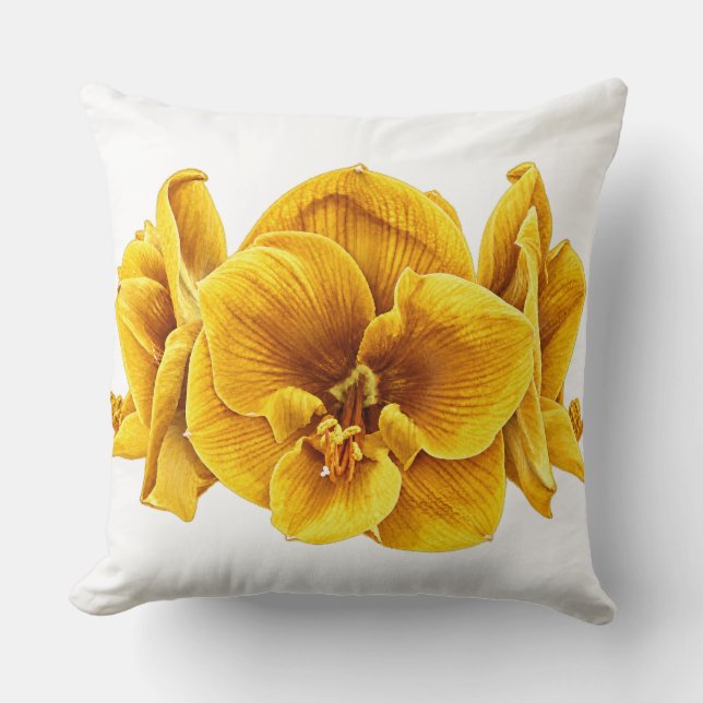 Almohada Amarilla Retro de Amarilis (Anverso)
