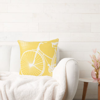 Almohada amarilla y blanca para bicicletas