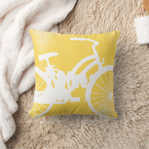 Almohada amarilla y blanca para bicicletas