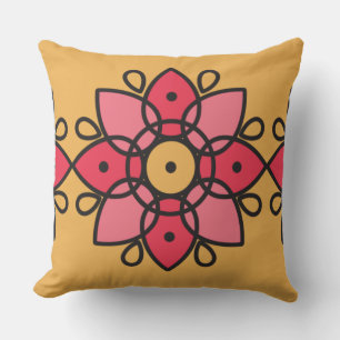 almohada amarilla y rosa
