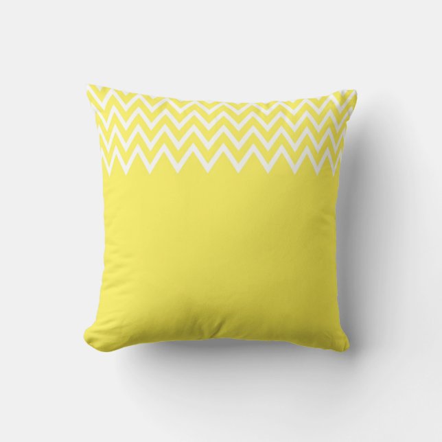 Almohada amarilla y verde del zigzag (Anverso)