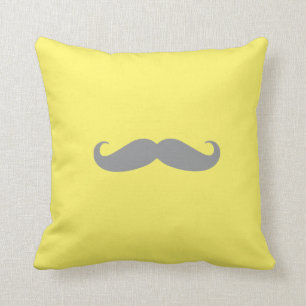 Almohada - amarillo con el bigote gris