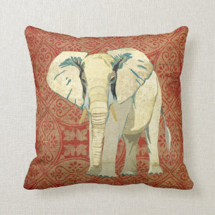 Almohada ambarina del damasco del elefante blanco