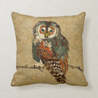 Almohada ambarina verde azulada de Mojo del búho