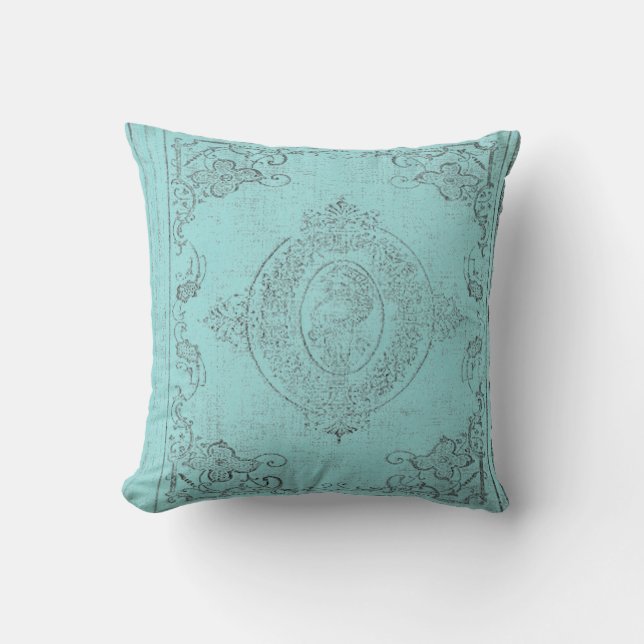 Almohada American MoJo Hielo Azul, grabado negro (Anverso)