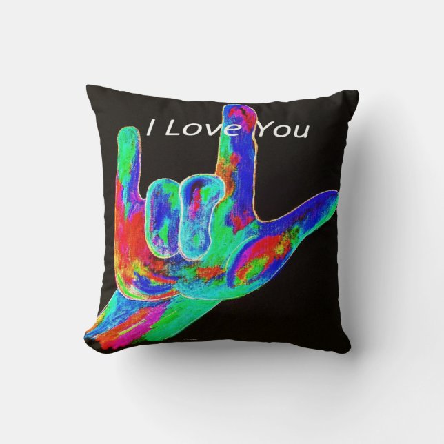 Almohada americana del lenguaje de signos del ASL (Anverso)