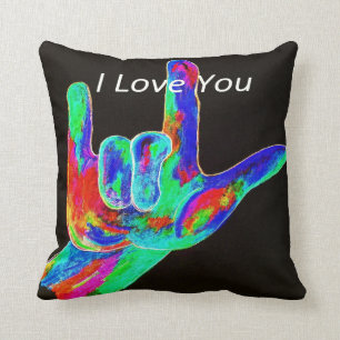 Almohada americana del lenguaje de signos del ASL