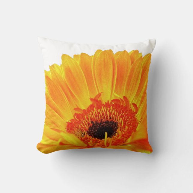 Almohada anaranjada brillante del Gerbera (Anverso)