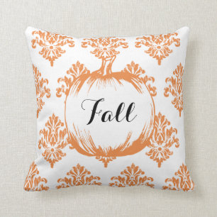 Almohada anaranjada de la calabaza de la caída de