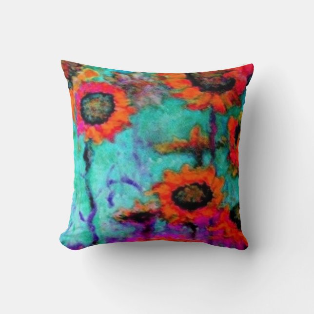 Almohada anaranjada de la turquesa de los (Anverso)