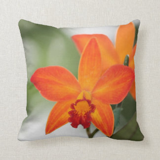 Almohada anaranjada del algodón de la orquídea