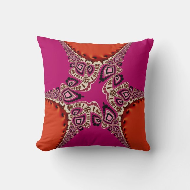 Almohada anaranjada del amortiguador del rosa (Anverso)