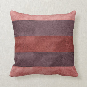 Almohada anaranjada quemada de Rersible de la raya