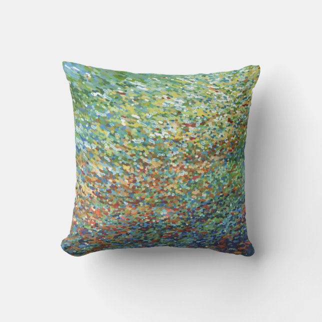 Almohada anaranjada roja del verde azul del Golden (Anverso)