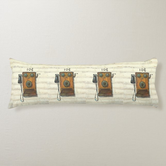 almohada antigua del cuerpo del teléfono de pared