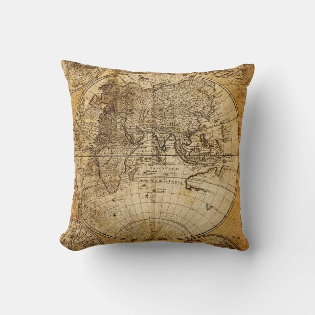 Almohada antigua del personalizado del mapa del (Anverso)