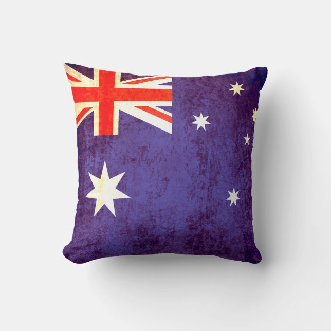 Almohada antiqued bandera australiana (Anverso)