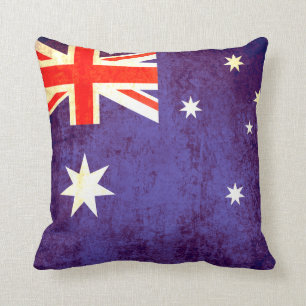 Almohada antiqued bandera australiana