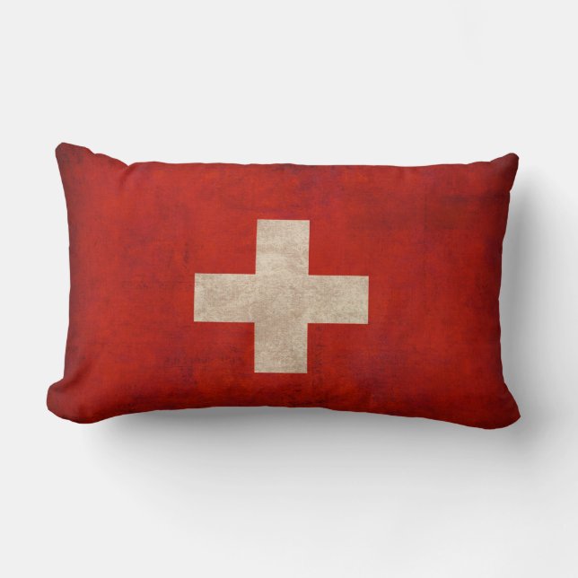 Almohada apenada bandera de Suiza (Anverso)