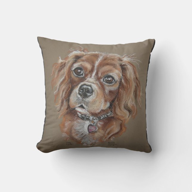 Almohada arrogante de rubíes del perro de aguas de (Anverso)