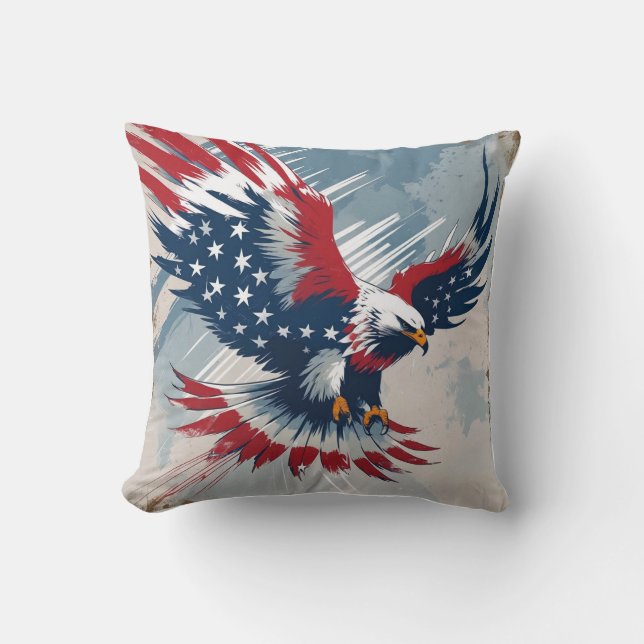 Almohada artística con águila patriótica (Anverso)