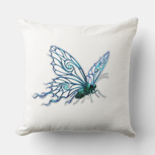 Almohada artística de lanzamiento de mariposa azul