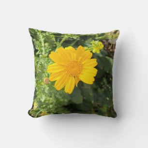 Almohada artística de margarita amarilla de la nat