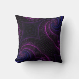 Almohada artística moderna de seda púrpura con ola