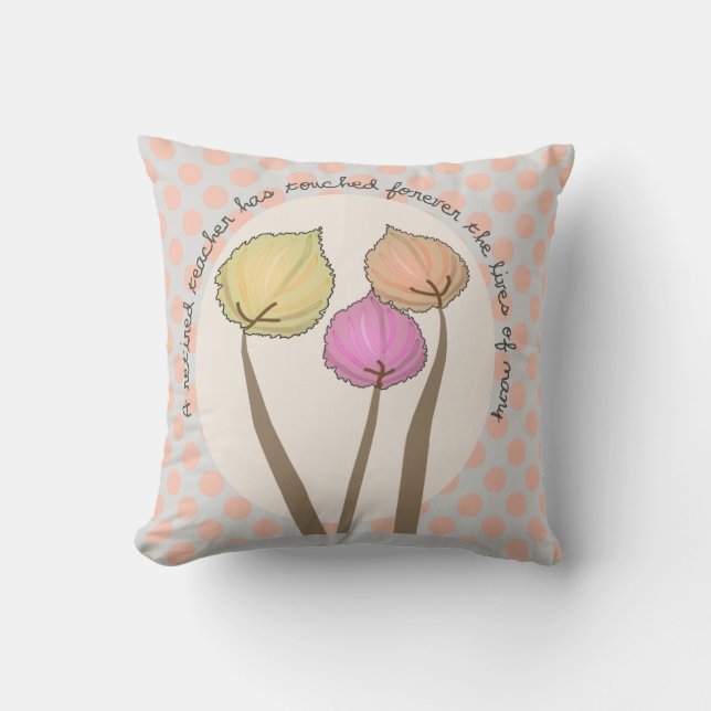 Almohada artsy jubilada de las hojas del profesor (Anverso)