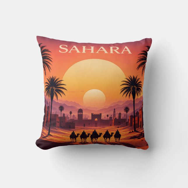 Almohada Atardecer del Desierto del Sahara (Anverso)