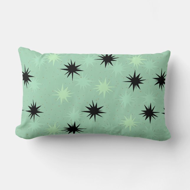 Almohada atómica del Lumbar de Starbursts del jade (Anverso)