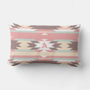 Almohada Azteca marrón, malva y verde, suroeste