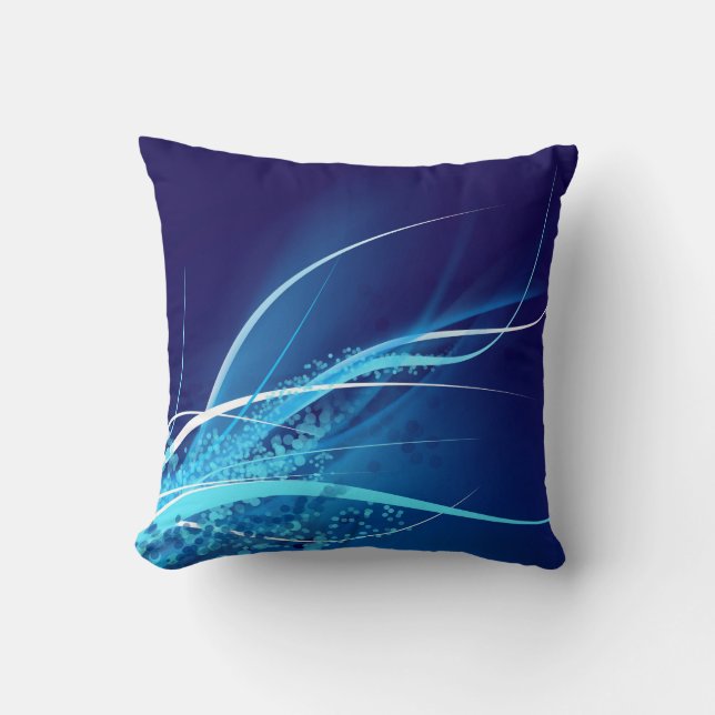 Almohada azul abstracta del diseñador de Digitaces (Anverso)