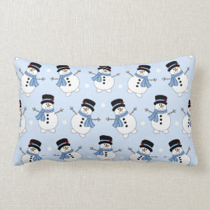 Almohada azul adorable del muñeco de nieve