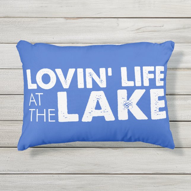 Almohada azul al aire libre de la vida del lago (Anverso)