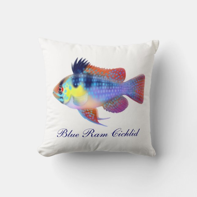Almohada azul alemana de los pescados de Cichlid (Anverso)