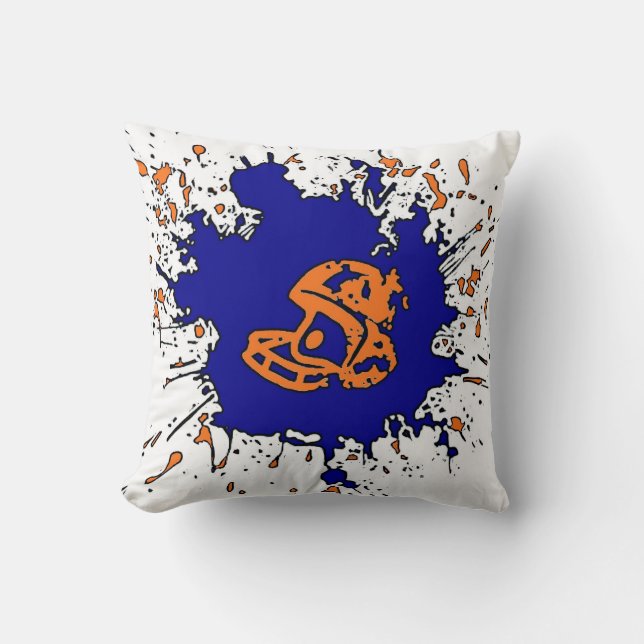 Almohada azul anaranjada del tema de la (Anverso)