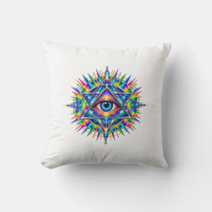 Almohada azul Azure Chevron Eye