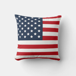 Almohada azul blanca roja patriótica de la bandera