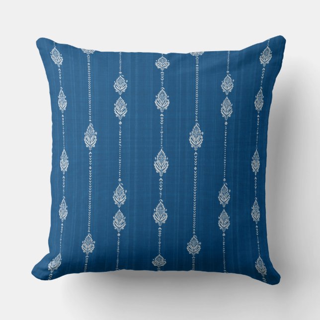 Almohada azul boho para tirar (Anverso)